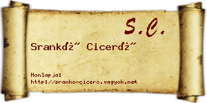 Srankó Ciceró névjegykártya